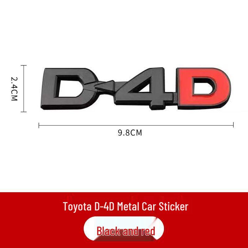Kovová nálepka na zadní část D4D pro vozidla Prado, Highlander, Land Cruiser a 4WD