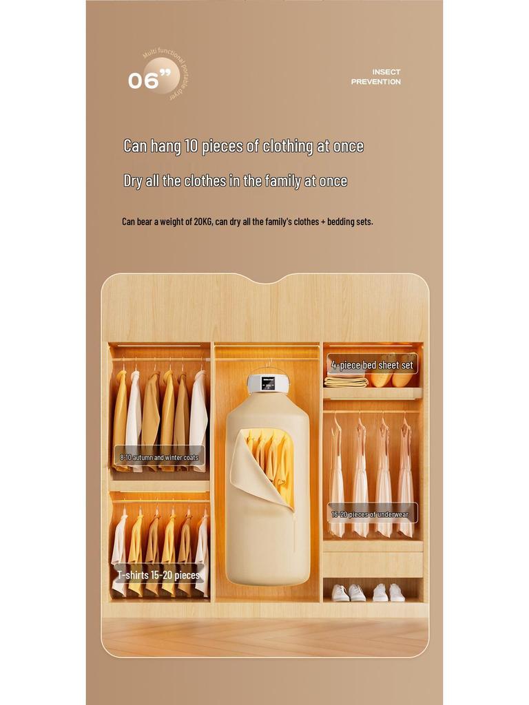 Portable Foldable Clothes Dryer with Timer & UV Light - No Installation Needed