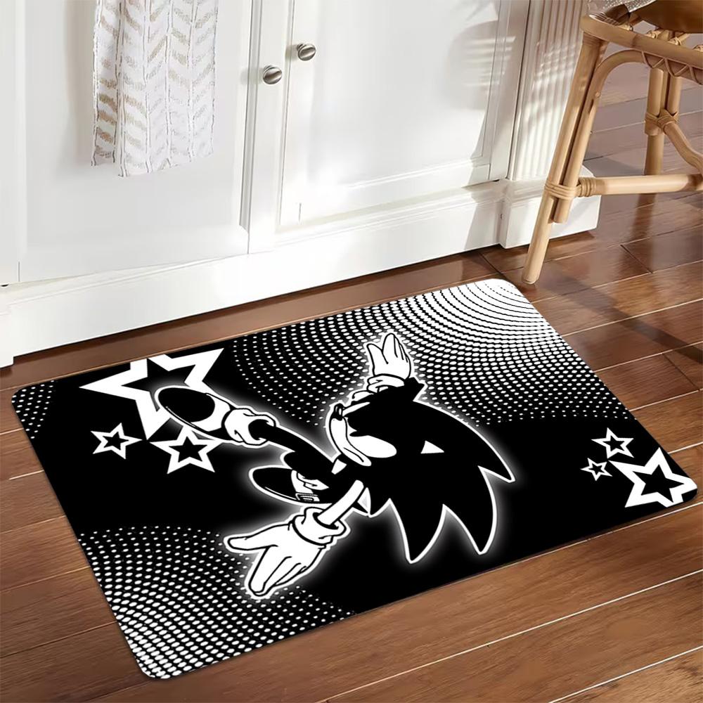 Sonic The Hedgehog Comic Art Print Decoration,Carpet,Living Room,Bedroom, Non-slip,Square rug