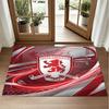 Middlesbrough FC Design Crystal Velvet Rug Soft Decorative Mat for Bedroom Entrance