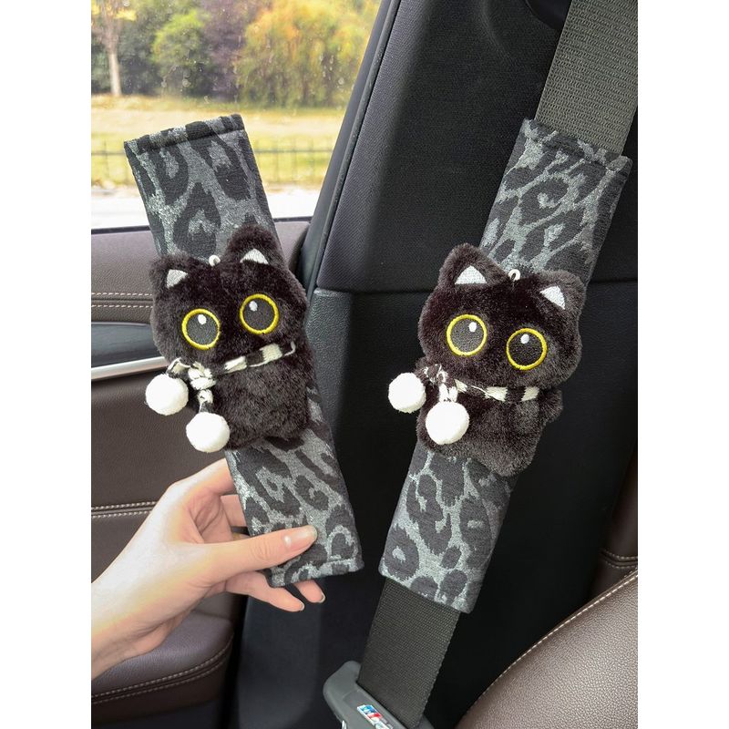 Cute Cat Car Seatbelt Shoulder Pads Creative Car Seatbelt Shoulder Protectors Anti-Strangle Protection Covers for Car Interior