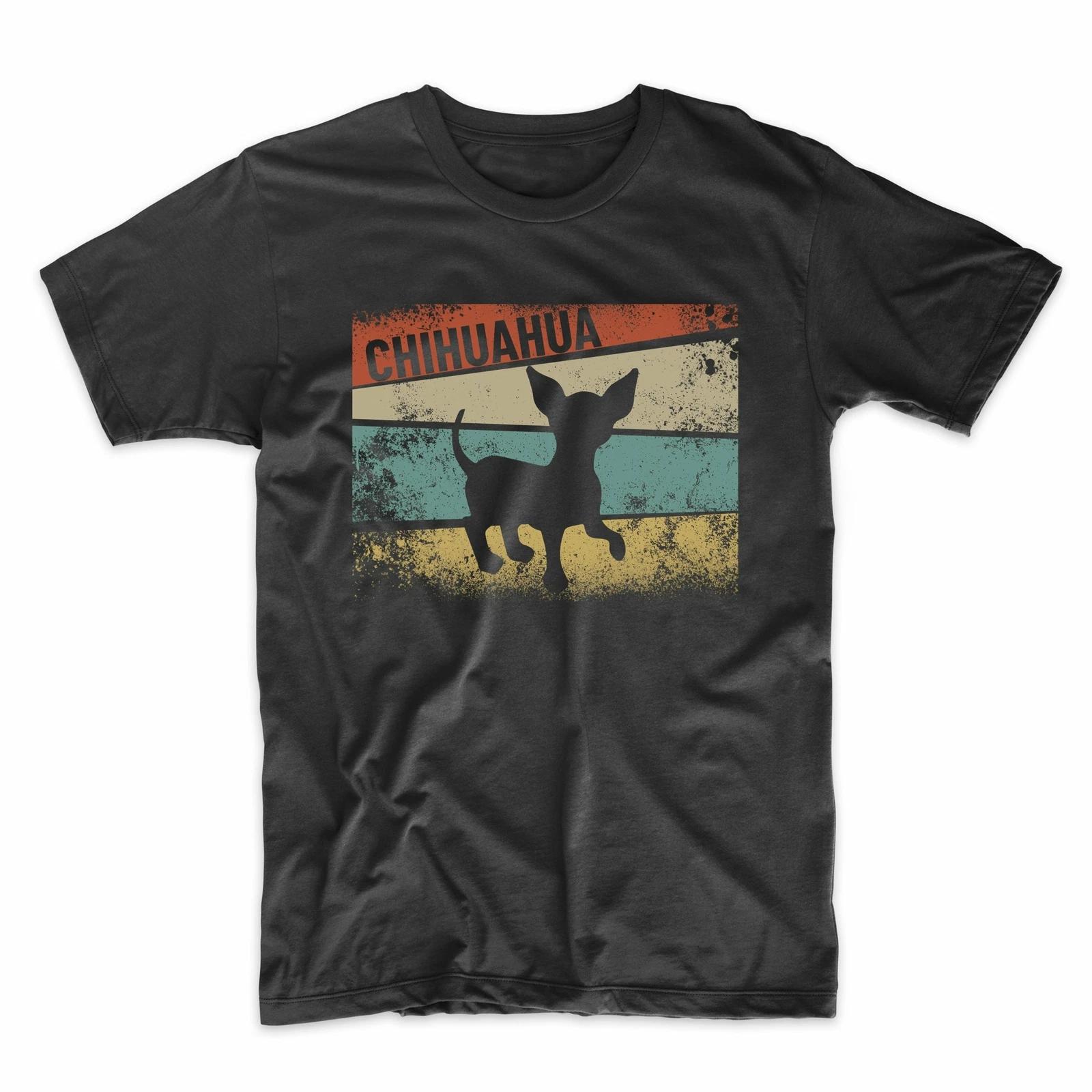 Men s Chihuahua Shirt - Retro Style Chihuahua Silhouette Dog Owner T-Shirt S
