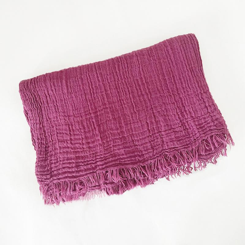New Design Autumn Winter Women Warm Scarf Simple Solid Plain Linen Cotton Muslim Shawls Kerchief Wrap Head Hair Pashmina Stoles