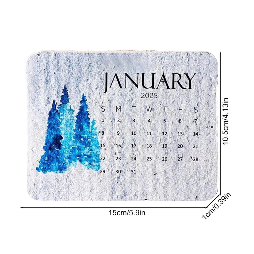 

2025 Календарь с семенами для посадки 12 месяцев Домашний календарь Ежедневник Календарь Разлагаемый Прорастающий Календарь из семенной бумаги