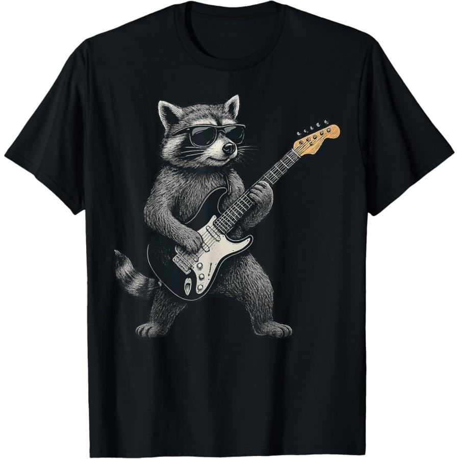 

OPWHZVLR Raccoon Playing Guitar Rock and Roll Gift Men Women T-Shirt XXXXXL різнокольоровий