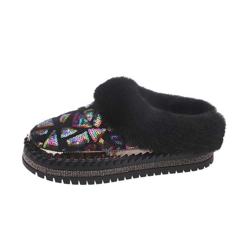 Neuer Stil von warmen und faulen Hausschuhen mit Kopfbedeckung Damenschuhe und Halbschuhe