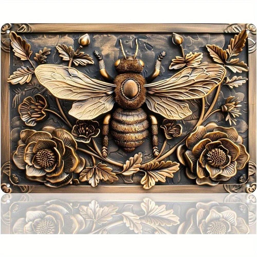 Vintage Animal Drawing Metal Tin Sign 2D Wall Art