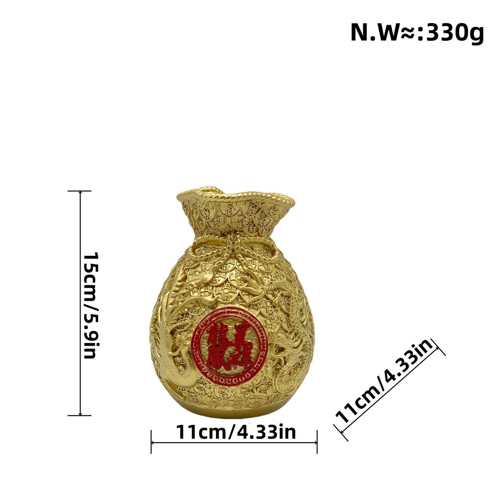 Zhaocai Wheat Ears Lucky Bag Vase Ornaments Decoration Living Room Wine Cabinet Home Resin Housewarming Decoration Creative Money Bag