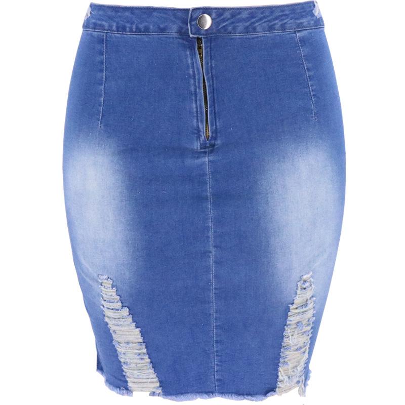 2024 frühjahr/Sommer Frauen Sommer Röcke Hohe Taille Gewaschen Denim Jeans Rock