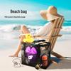 Large-Capacity Handheld Mesh Beach Bag with Wet/Dry Separation for Travel, Sports, and Fitness