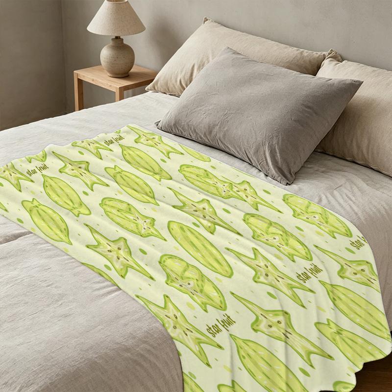 Soft Fleece Blanket - Star Fruit Collection | Breathable, Skin-Friendly, Warm & Fresh Style, Ideal for Home Lounge, Christmas & Halloween