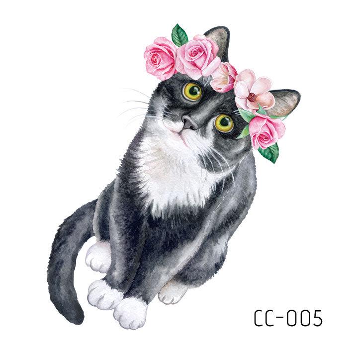 Adesivi Tatuaggio Cartoni Animati Animali Adorabili: Design di Gattini, Cuccioli e Coniglietti Carini