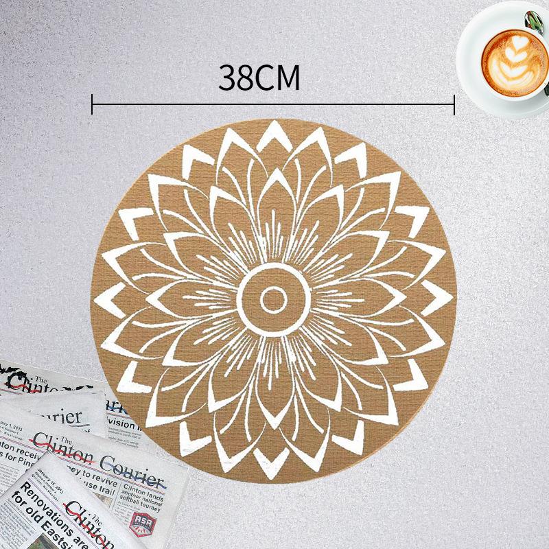 INS Teslin PVC Placemat Vintage Style Heat-Resistant Square Burlap-Look Table Mat for Dining Wedding Decor Kitchen Tableware Pad
