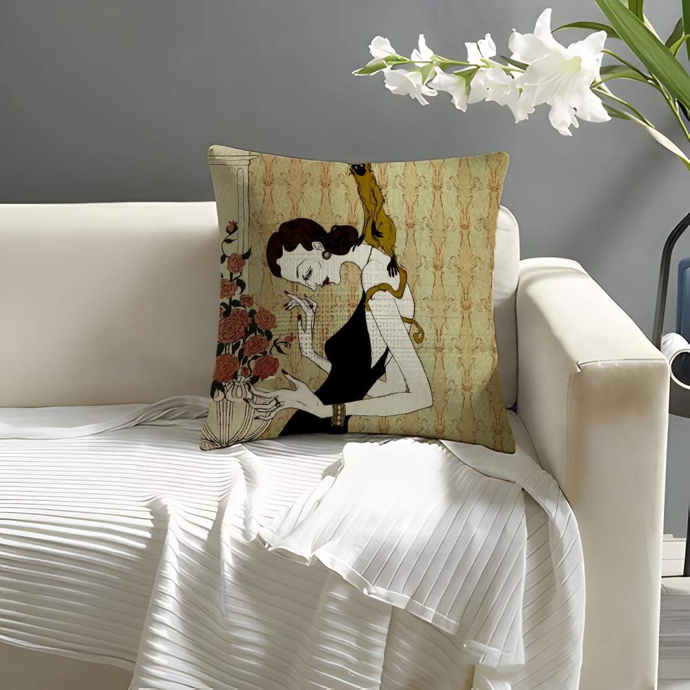 The Strange Stories Cool Pillow Case Natural Linen Organic Fabric DoubleSided Printing Sofa Home Decor Cushion Cover