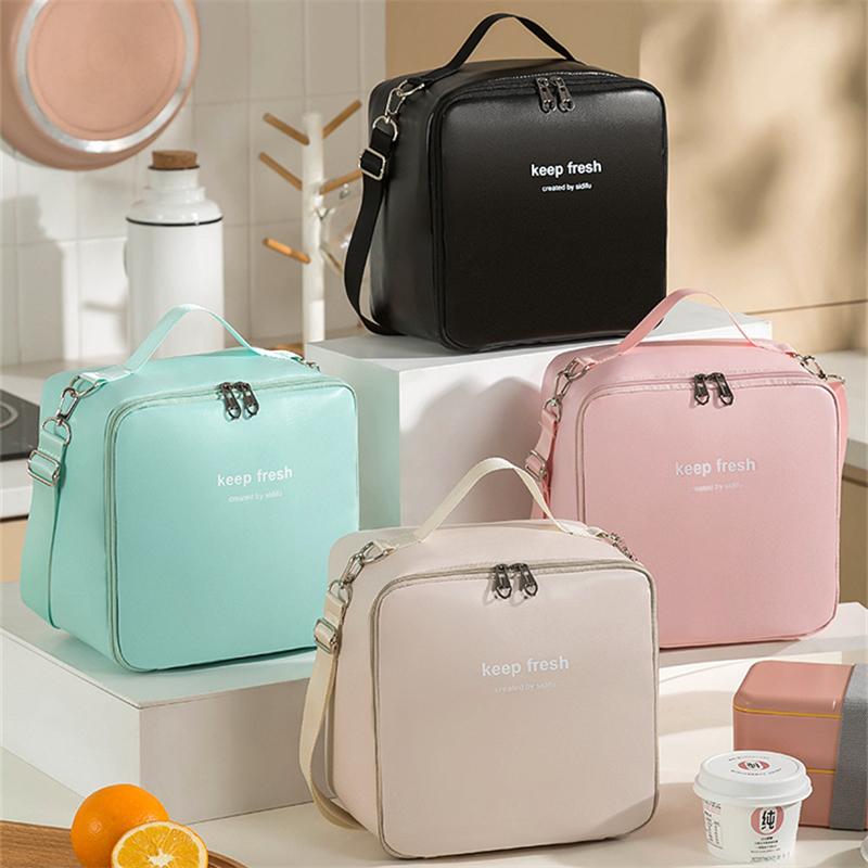 Student One-Shoulder Bento Box Lunch Bag Women Office Worker Carrying Lunch Bag Thermal Insulation Bag