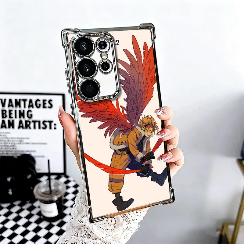 MHA My Hero Hawks Soft Phone Case For Samsung Galaxy S26 Ultra S25 Edge S24 FE S23 Plus S22 S21 + S20 Plating Anti-Fall Fundas
