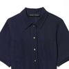 European Spring Women's Short-Sleeve Waist-Cinching Shirt Dress