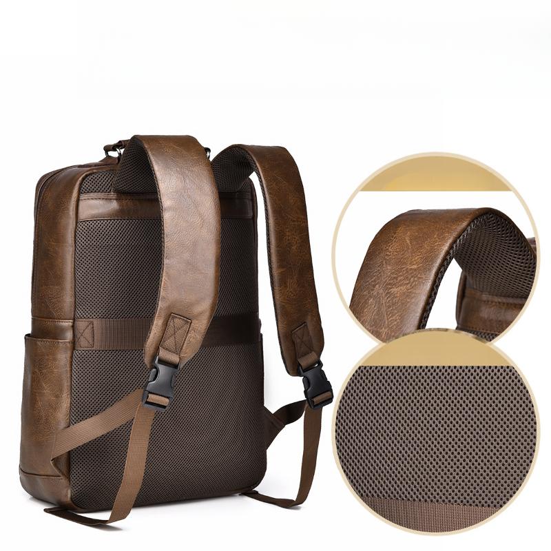 Men's Backpack Retro Business Backpack Computer Plug-in Large-capacity Backpack