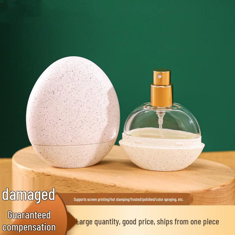Transparent Glass Eggshell Perfume Sample Spray Bottle, Empty Cosmetic Packaging 15ml Bare Bottle