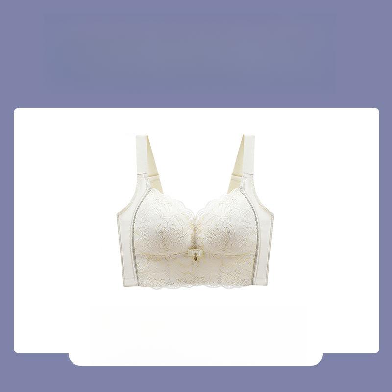 

Женское нижнее белье Тонкая коллекция Бюстгальтер Бюстгальтер против отвисания Регулируемый Двойная грудь Без косточек Пуш-ап бюстгальтер 40/90D белый