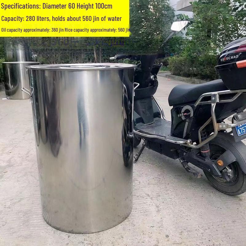 JPHZNB Thickened Stainless Steel Multi-Purpose Bucket with Lid