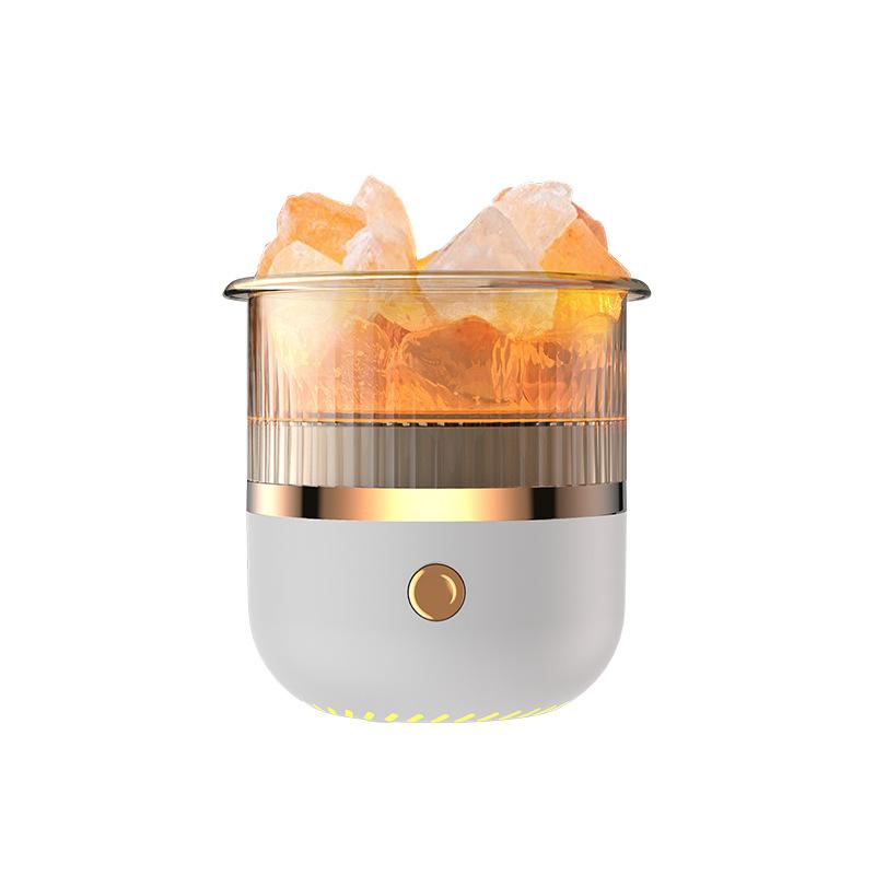 Mehrfarbiger LED-Salzstein Aroma-Diffusor Luftbefeuchter ätherischer Öldiffusor für Zuhause, Auto und Büro