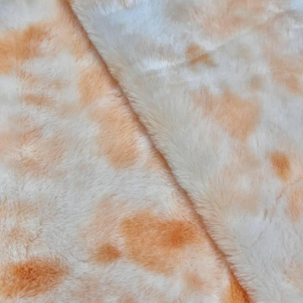 Colorful Tie-Dye Rabbit Fur Print Plush Fabric, 10mm - Ideal for Toy and Clothing Design