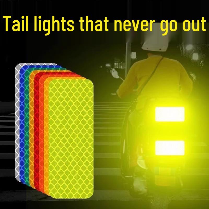 Waterproof Reflective Stickers for Cars, Motorcycles, Helmets, Bicycles—Scratch-Resistant Night Safety Patches