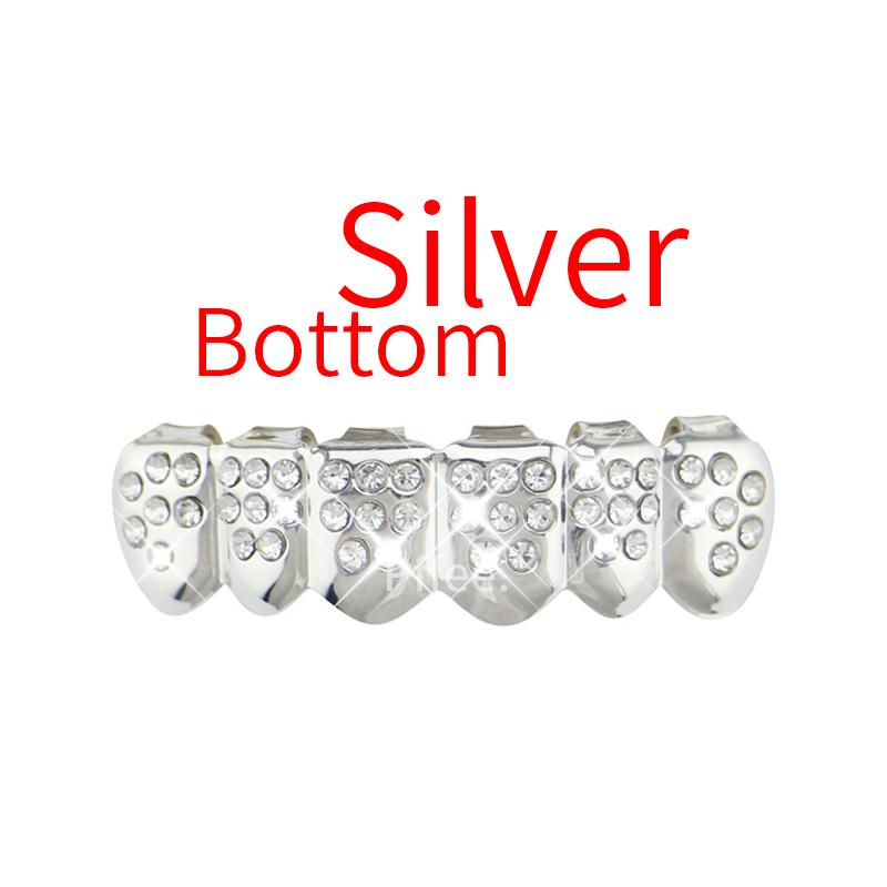 Grillz - Ensemble De Dents De Hip Hop - Grillz - Dents Brillantes - Accessoire De Décoration Pour Halloween - Argenté