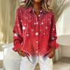Dameskjorte med blomsterprintknapper, langermet avslappet vanlig skjorte bluser avslappet plussstørrelse basic topper