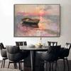 Pink Horse Coastal Beach Champagne Poster Boat Farmhouse  Watercolor Preppy Canvas Painting Print Boho Wall Art Girl Room Decor