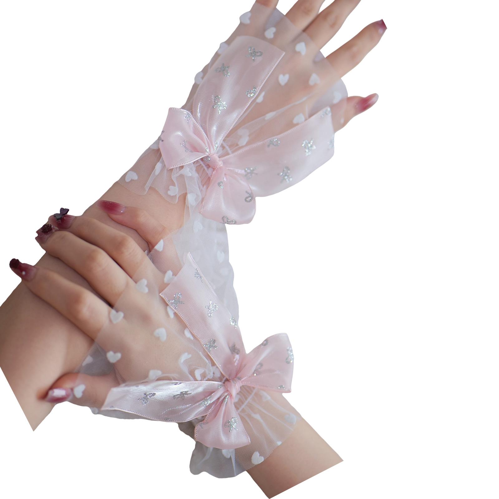 

Серебристый блестящий рукав с бантом для фотосъемки ногтей, элегантный шифоновый аксессуар с эластичной посадкой 1