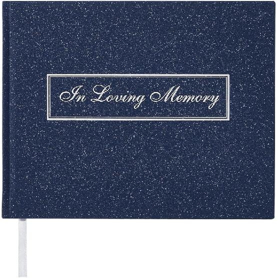 Funeral Guest Book for Memorial Service in Loving Memory Guest Book for Funeral Guest Sign in Book (Book, Navy) Book
