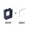 20pcs MOC Parts 60592 60601 Window Transparent Glass 1 X 2 X 2 Flat Front Compatible Brick DIY Building Block Children's Toy