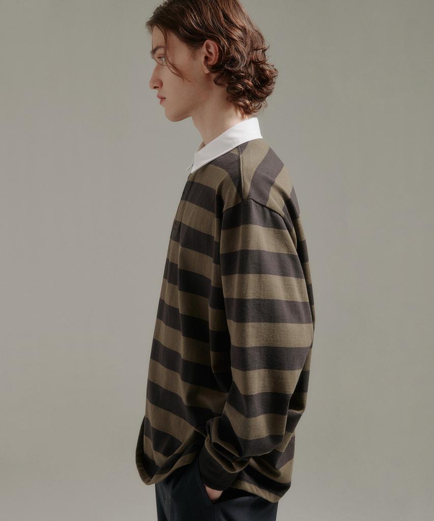 BLANKROOM Rugby Tee_Olive / Brown