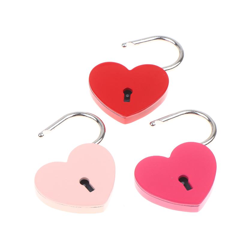 45*59*8Mm Heart Shaped Padlock With Matching Keys Romantic Metal Love Locks For Travel Wedding Gift Diary Bag Luggage Decor