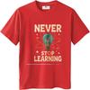 Summer Top Relaxed Fit For Her Oneck Tshirt Plus Size Teeshirts Never Stop Learning Lightbulb Atom Design Anime Tee Shirt
