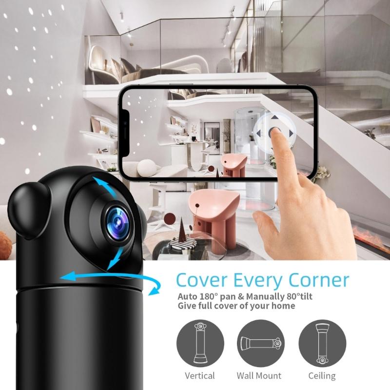 Home Security Camera 1080P High Definition 260 Degree Panoramic View Lens Night Vision APP Remote Viewing