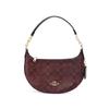 COACH Payton Coated Canvas Smooth Leather Crescent Bag , Shoulder Bag , Handbag , Shoulder Bag Large Women's Dark Red (Unisex)
