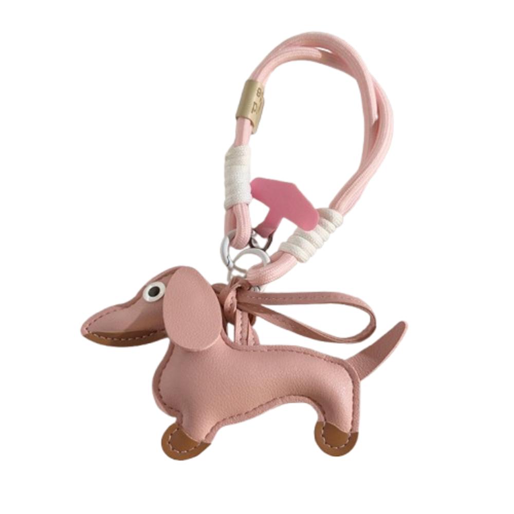 Mini Dachshund Dog Keychain Braided Lanyard Car Key Accessories  Women