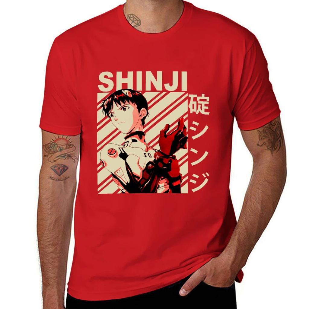 Shinji Ikari - Vintage Art T-Shirt Man T Shirt Cute Clothes Boys Animal Print Graphics Men Tshirt