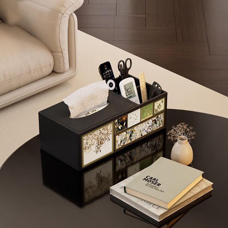FAJIENUO Luxury Vintage Leather Tissue Box