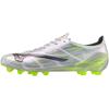 Alpha 2 ELITE Soccer White with Silver 2E Cleats, Wide, Lightweight, Rugby, 30.0 Cm, Iridescent,
