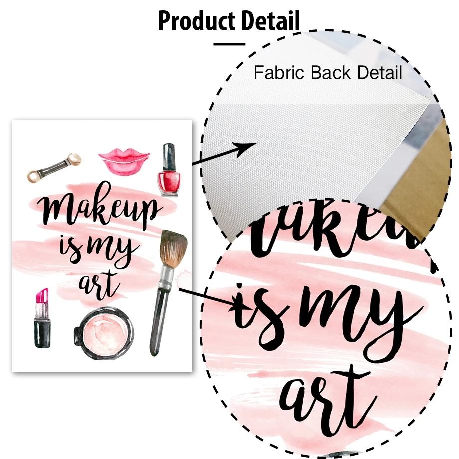 Lipstick Perfume Brush High Heels Flowers Wall Art Canvas Painting Nordic Posters And Prints Wall Pictures For Living Room Decor