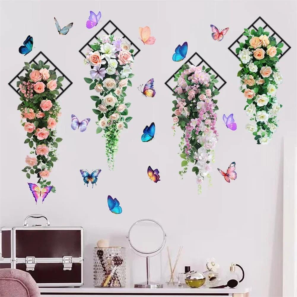 Butterfly Wall Stickers 3D Flower Wall Stickers Lightweight Wall Stickers Aesthetic Wall Decoration PVC Material