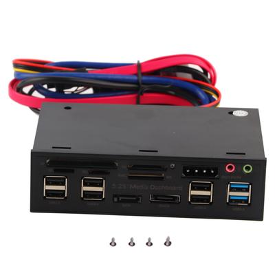 5,25-tommers Mediedashbord Frontpanel USB3.02.0 HUB eSATA SATA o Multi-kortleser