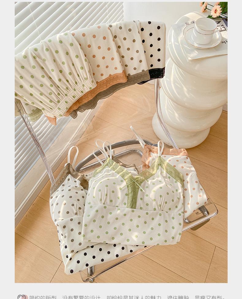 Polka Dot Women's V-Neck Modal Camisole & Shorts Pajama Set