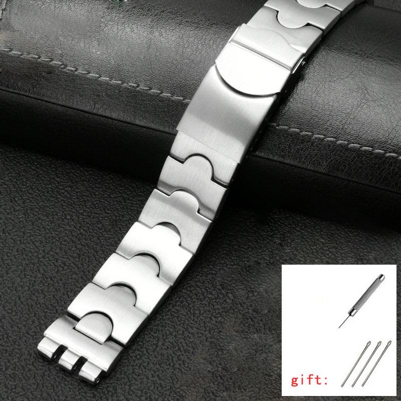 Para pulseira de metal de núcleo sólido Swatch corrente de relógio côncava convexa YCS Yas YGS relógio de aço masculino e feminino pulseira de cerâmica