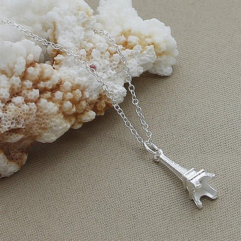 Europa Beliebte Paris Turm Anhänger Halskette Für Frauen 925 Sterling Silber Schmuck Halskette Neue