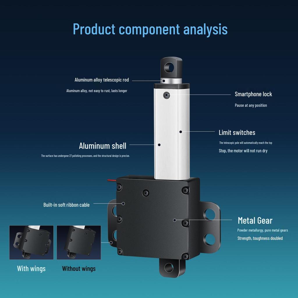 Kompakter elektrischer Teleskopstab 12/24V Mikro-Gleichstrommotor mit IP70 Linearem Hub